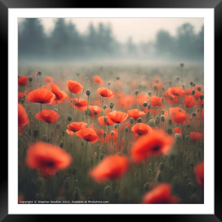 Poppies in the mist  Framed Mounted Print by Stephen Noulton