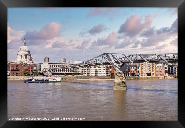 Millennium Bridge, London Framed Print by Phil Longfoot