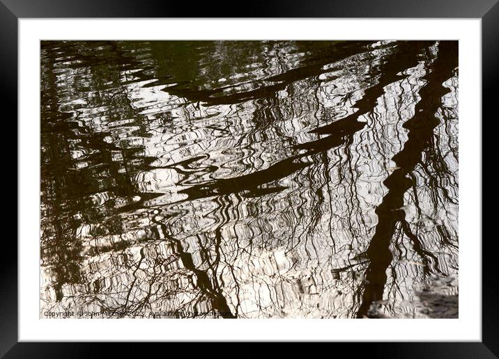 Reflections in a Pond Framed Mounted Print by John Mitchell