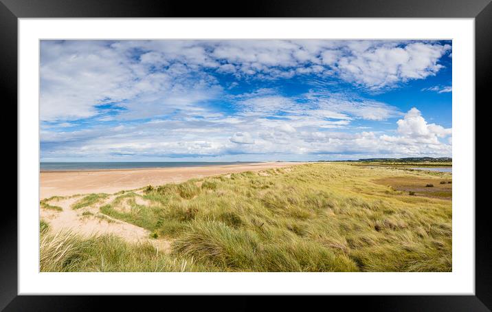 Sand dunes line the beach at Titchwell Framed Mounted Print by Jason Wells