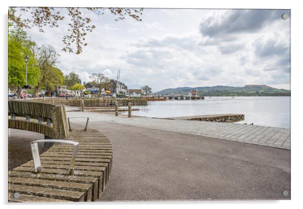 Curved bench overlooking the Ambleside waterfront Acrylic by Jason Wells