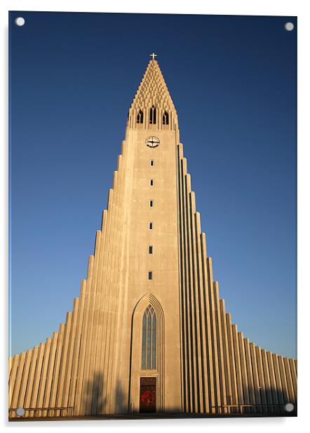 Reykjavik Cathedral Acrylic by david harding