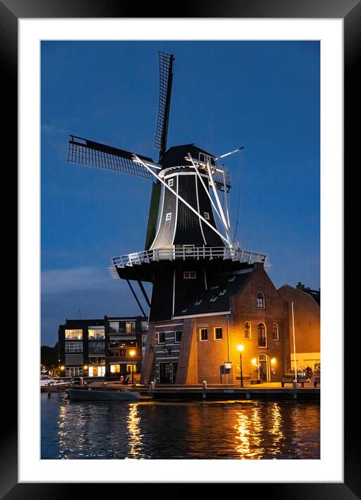 Historic Windmill de Adriaan in the old city centr Framed Mounted Print by Olga Peddi
