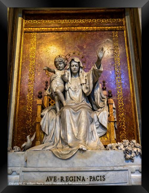 Hail Peace Mary Basilica Santa Maria Maggiore Rome Italy Framed Print by William Perry