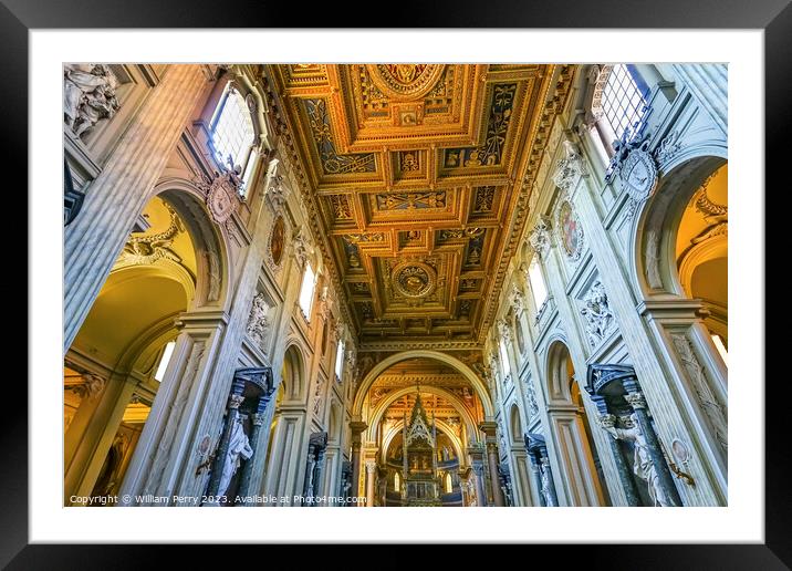 Altar Basilica Saint John Lateran Cathedral Rome Italy Framed Mounted Print by William Perry