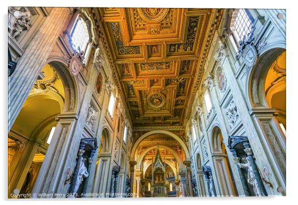 Altar Basilica Saint John Lateran Cathedral Rome Italy Acrylic by William Perry