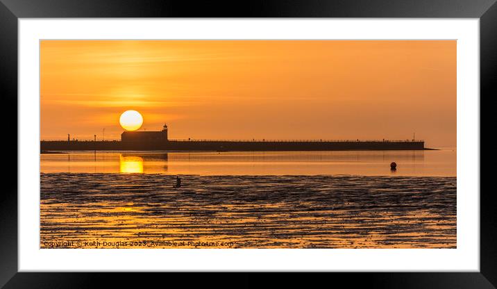 Sunset over the Morecambe Stone Jetty Framed Mounted Print by Keith Douglas