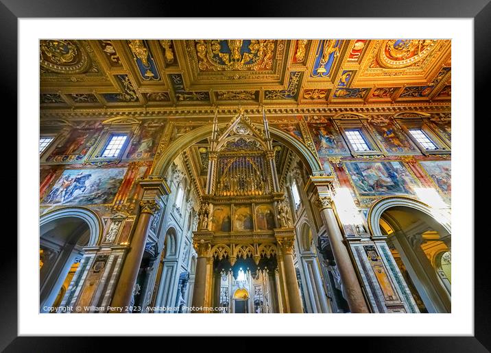 Altar Ciborium Basilica Saint John Lateran Cathedral Rome Italy Framed Mounted Print by William Perry
