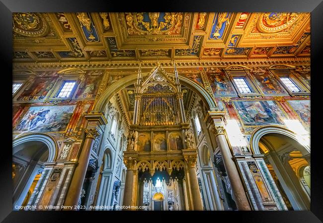 Altar Ciborium Basilica Saint John Lateran Cathedral Rome Italy Framed Print by William Perry