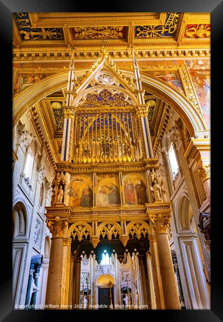 Ciborium Basilica Saint John Lateran Cathedral Rome Italy Framed Print by William Perry