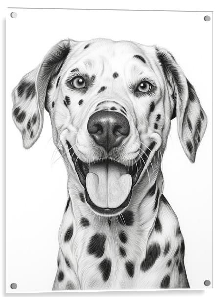 Dalmatian Pencil Drawing Acrylic by K9 Art