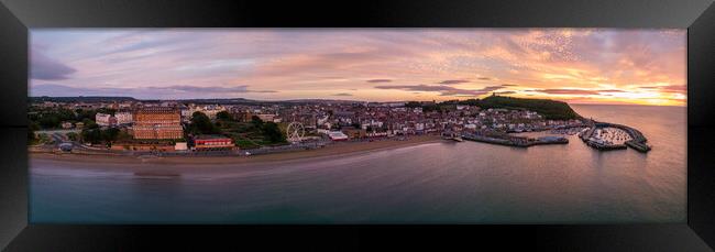 Scarborough South Bay Sunrise Framed Print by Apollo Aerial Photography