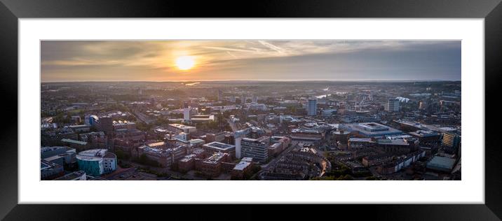 Newcastle City Skyline Framed Mounted Print by Apollo Aerial Photography