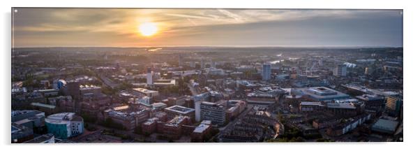Newcastle City Skyline Acrylic by Apollo Aerial Photography