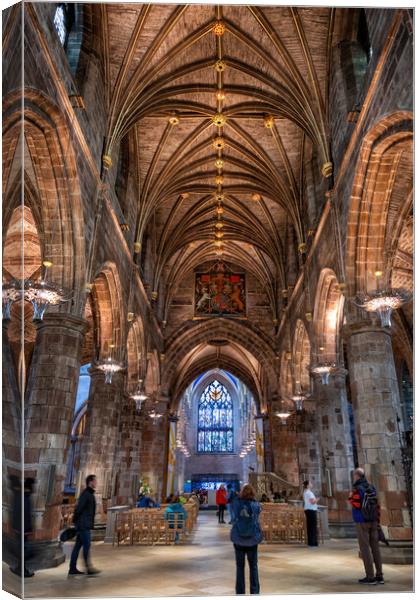 Saint Giles Cathedral Interior In Edinburgh Canvas Print by Artur Bogacki
