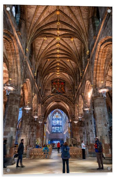 Saint Giles Cathedral Interior In Edinburgh Acrylic by Artur Bogacki