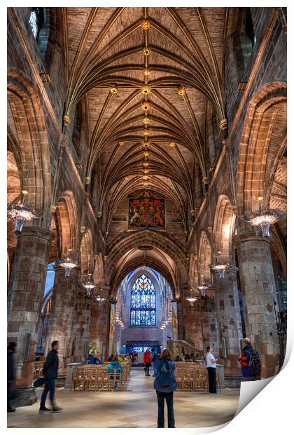 Saint Giles Cathedral Interior In Edinburgh Print by Artur Bogacki