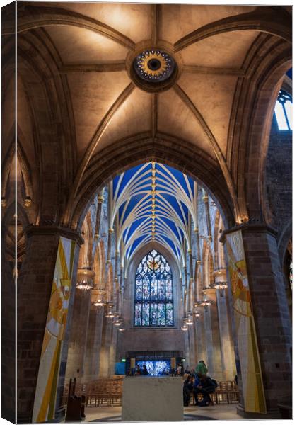 Saint Giles Cathedral Interior In Edinburgh Canvas Print by Artur Bogacki