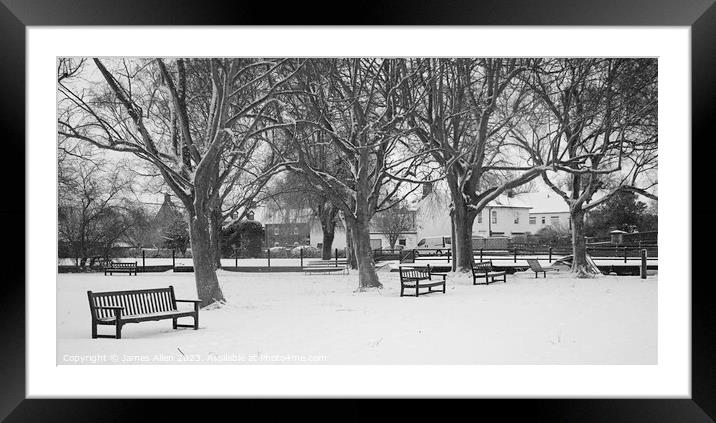 Snowy Blizzard  Framed Mounted Print by James Allen