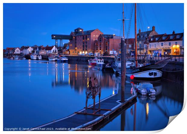 Wells Next the Sea at Night Print by Janet Carmichael