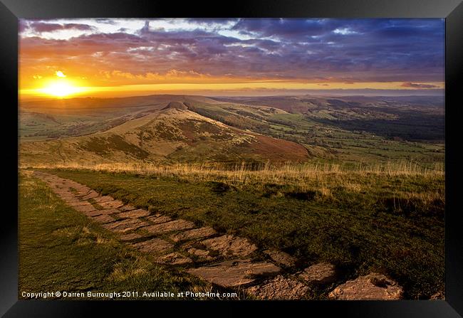 Sunrise On Mam Tor Derbyshire Framed Print by Darren Burroughs