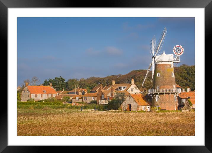 Cley-next-the-Sea village and windmill. Framed Mounted Print by Bill Allsopp