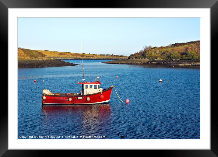 Strangford Lough Boat, Northern Ireland Framed Mounted Print by Jane McIlroy