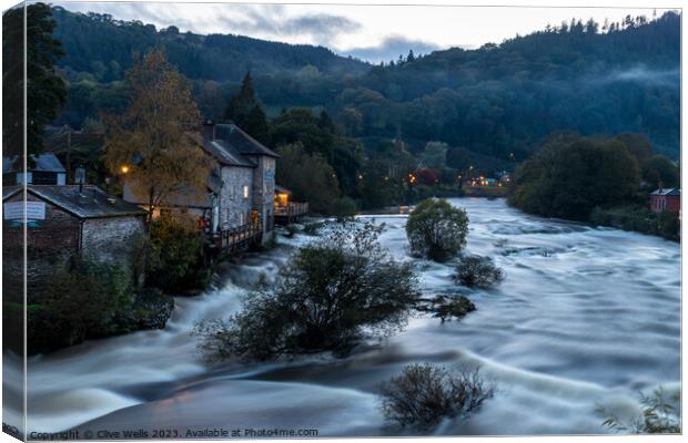 Milky water at Llangollen Canvas Print by Clive Wells