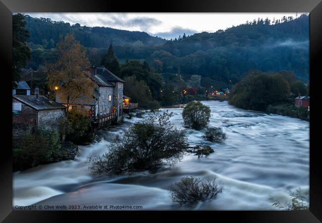Milky water at Llangollen Framed Print by Clive Wells