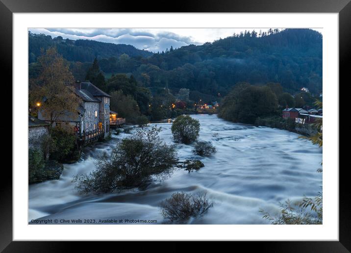 An evening view of  Llangollen Framed Mounted Print by Clive Wells