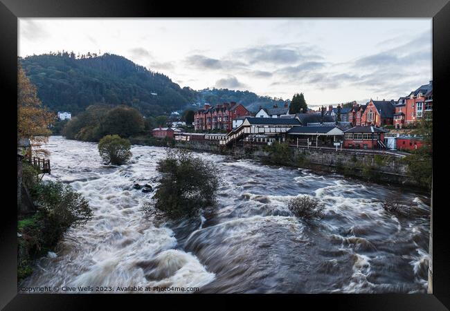 High water level in Llangollen Framed Print by Clive Wells