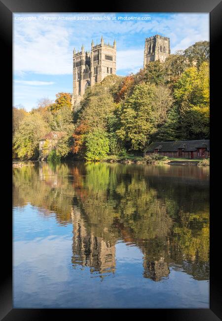 Durham cathedral in autumn Framed Print by Bryan Attewell