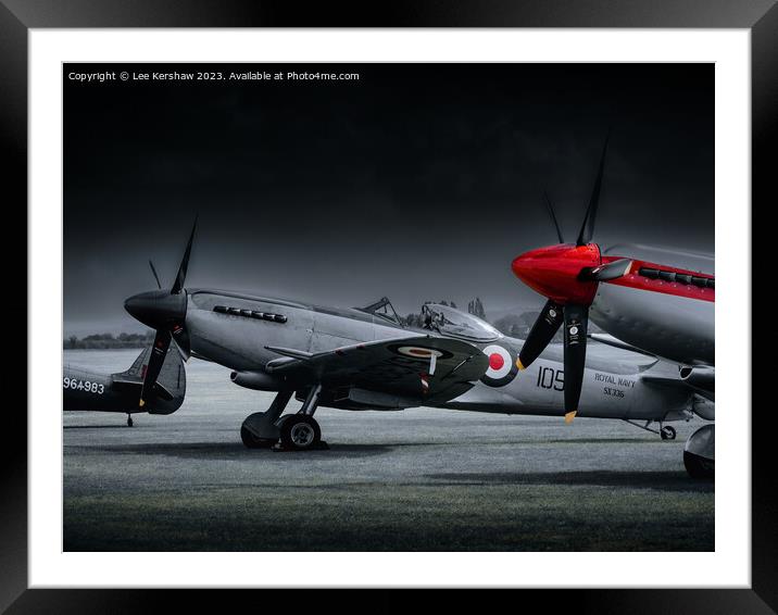 Spitfire Framed Mounted Print by Lee Kershaw