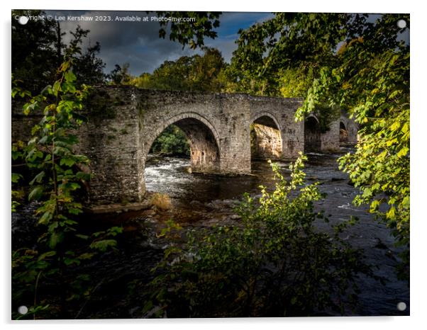 River Bridge at Llangynidr Acrylic by Lee Kershaw