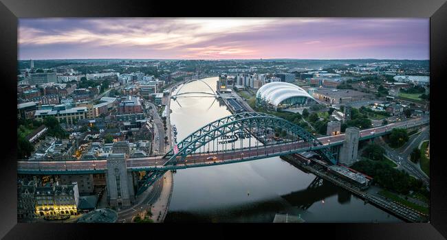 Newcastle Bridges Framed Print by Apollo Aerial Photography