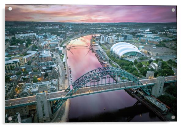 Newcastle Bridges Acrylic by Apollo Aerial Photography