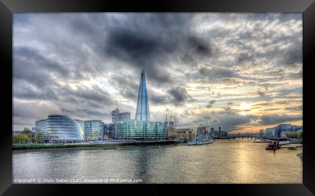 View of the Shard and City Hall London Framed Print by Andy Salter