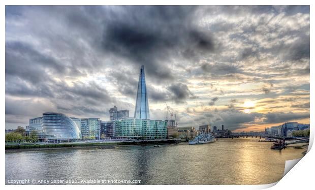 View of the Shard and City Hall London Print by Andy Salter