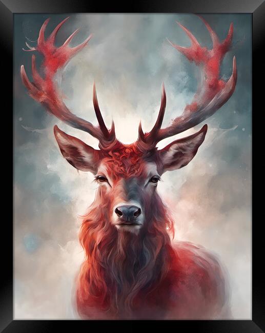 Majestic Red Stag Framed Print by Picture Wizard