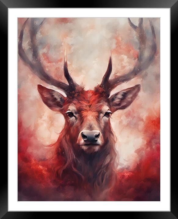 Majestic Red Stag Framed Mounted Print by Picture Wizard