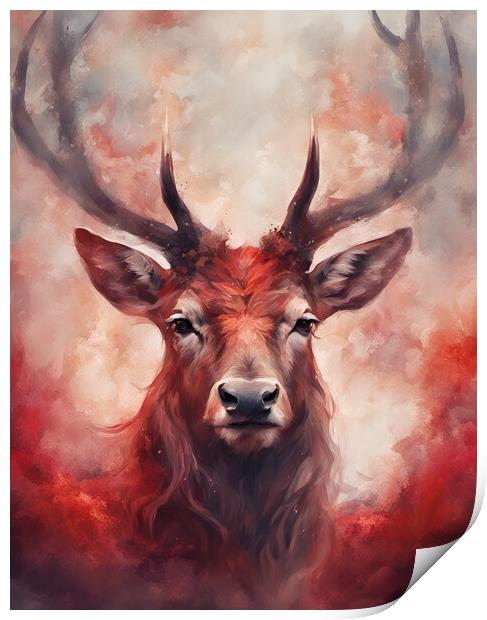Majestic Red Stag Print by Picture Wizard