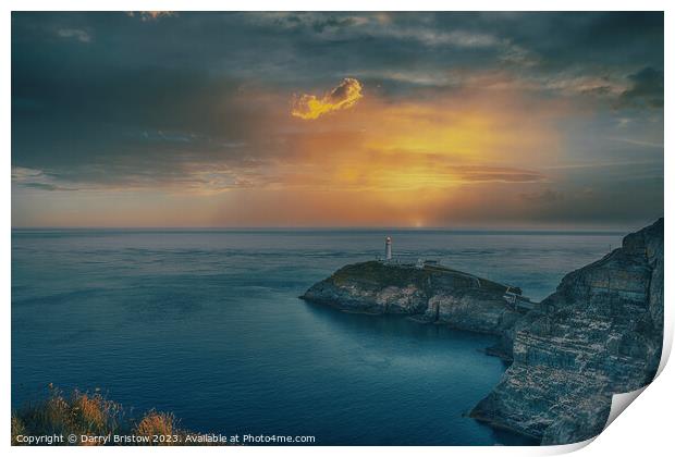 South Stack Lighthouse Print by Darryl Bristow