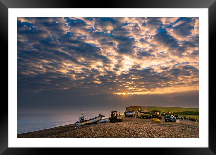 Fishing boats at Salthouse. Framed Mounted Print by Bill Allsopp