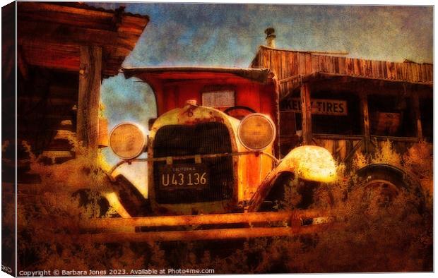 Rusty Old Car Gold King Mine Ghost Town Az USA  Canvas Print by Barbara Jones