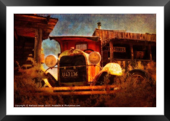 Rusty Old Car Gold King Mine Ghost Town Az USA  Framed Mounted Print by Barbara Jones