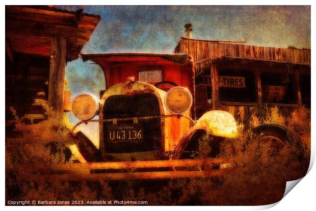 Rusty Old Car Gold King Mine Ghost Town Az USA  Print by Barbara Jones