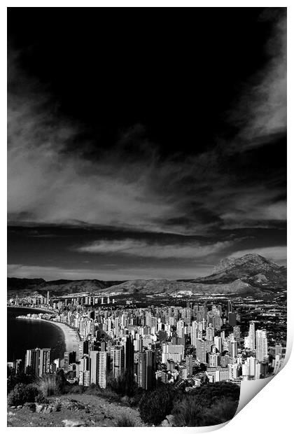 Benidorm Skyline Cityscape Costa Blanca Spain Print by Andy Evans Photos