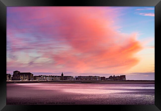 Morecambe West End at Sunset Framed Print by Keith Douglas