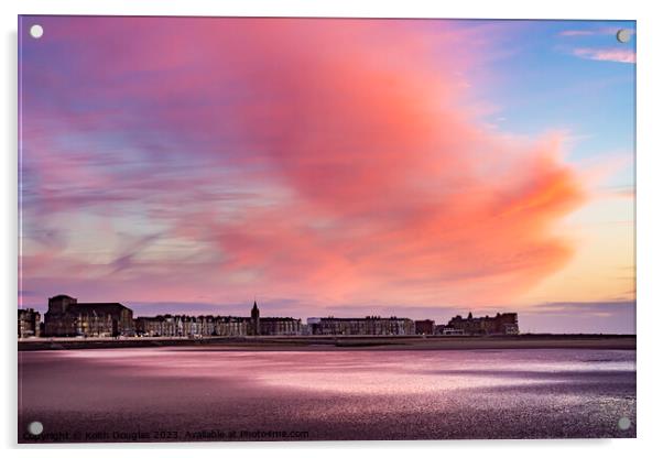 Morecambe West End at Sunset Acrylic by Keith Douglas