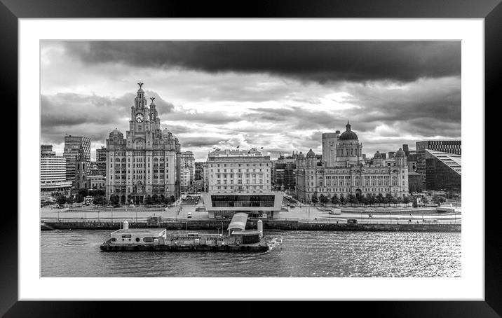 Three Graces Liverpool Framed Mounted Print by Apollo Aerial Photography